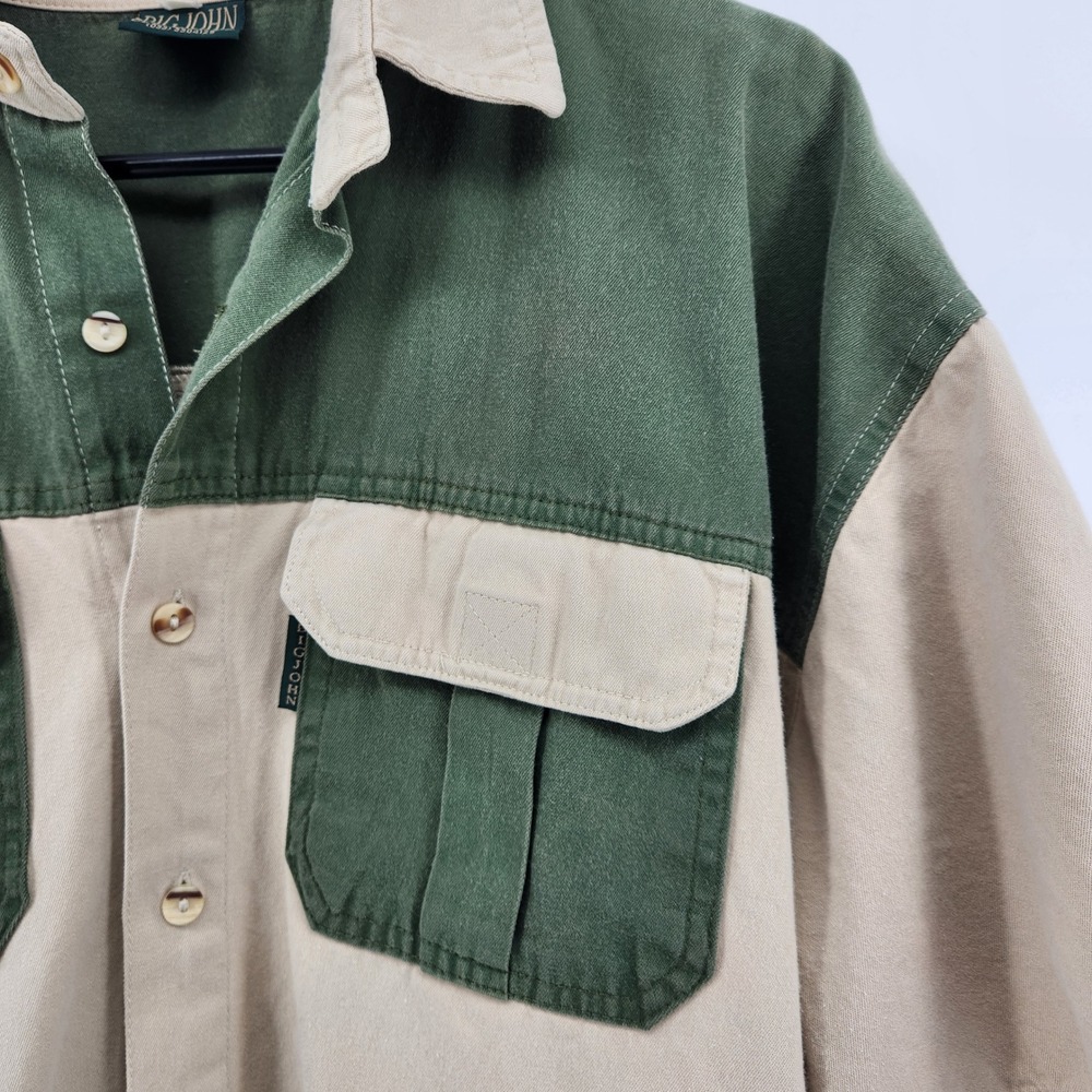 VTG Big John Two Tone Short Sleeve Button Up Shirt Cowboy‎ Work